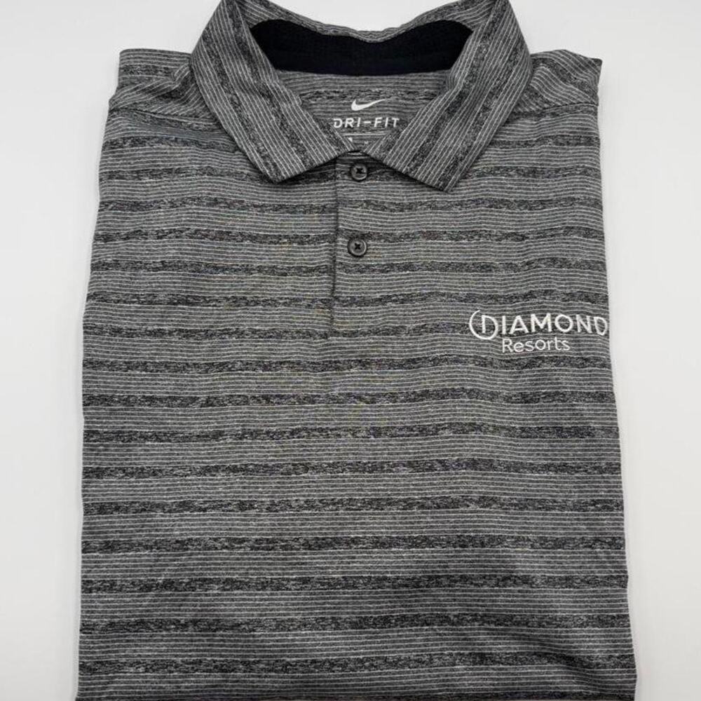 Nike dri fit golf polo grey striped size medium. Diamond Resort